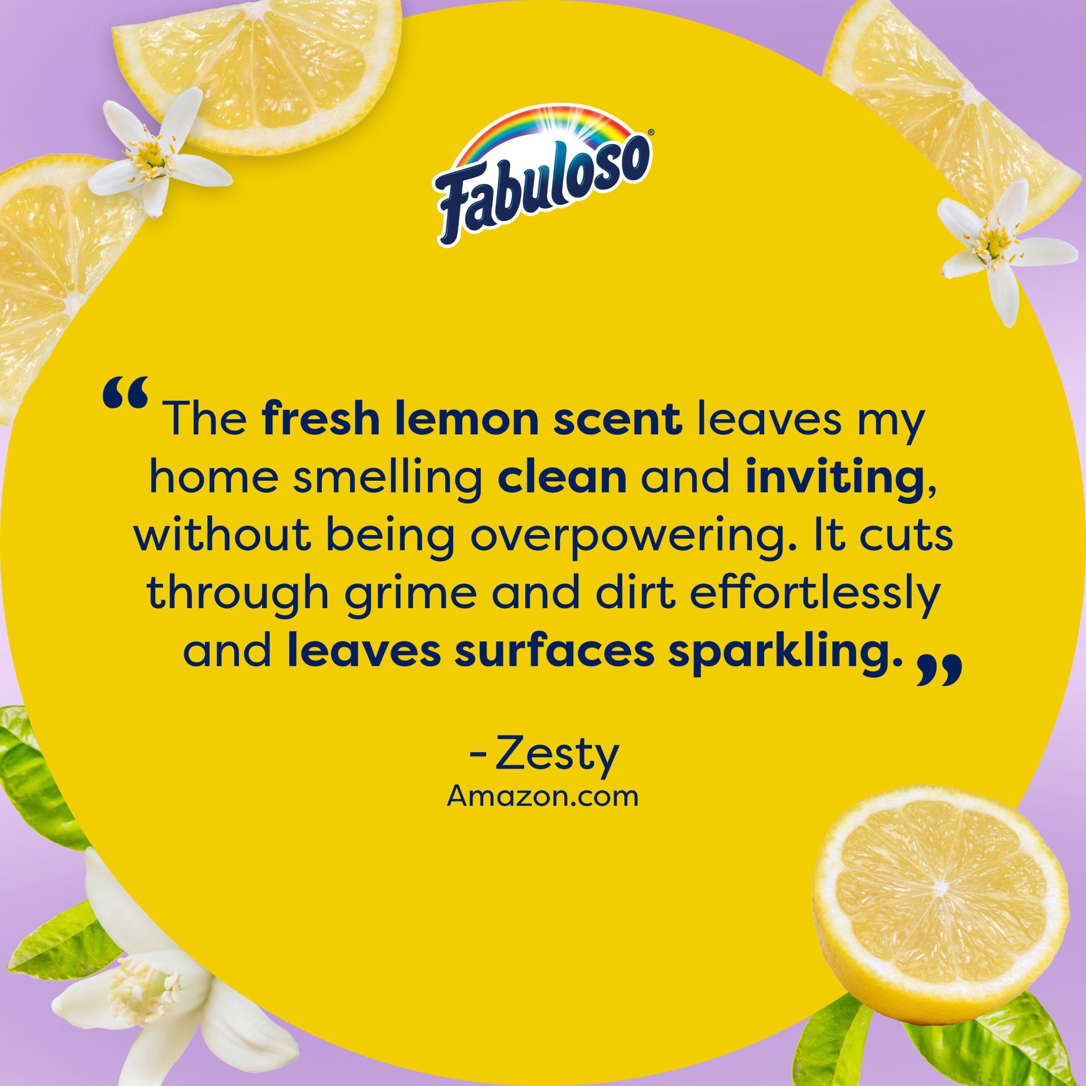 Fabuloso 2X Multi-Purpose Cleaner - No Rinse Floor Cleaner, Refreshing Lemon Scent, 56 fl oz