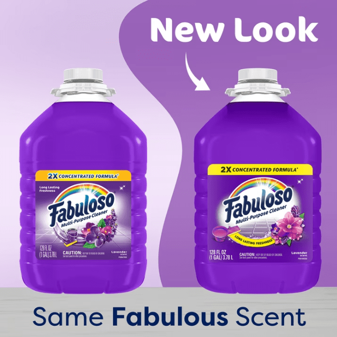 Fabulos 2X Multi-Purpose Cleaner - No Rinse Floor Cleaner, Lavender Scent, 128 fl oz
