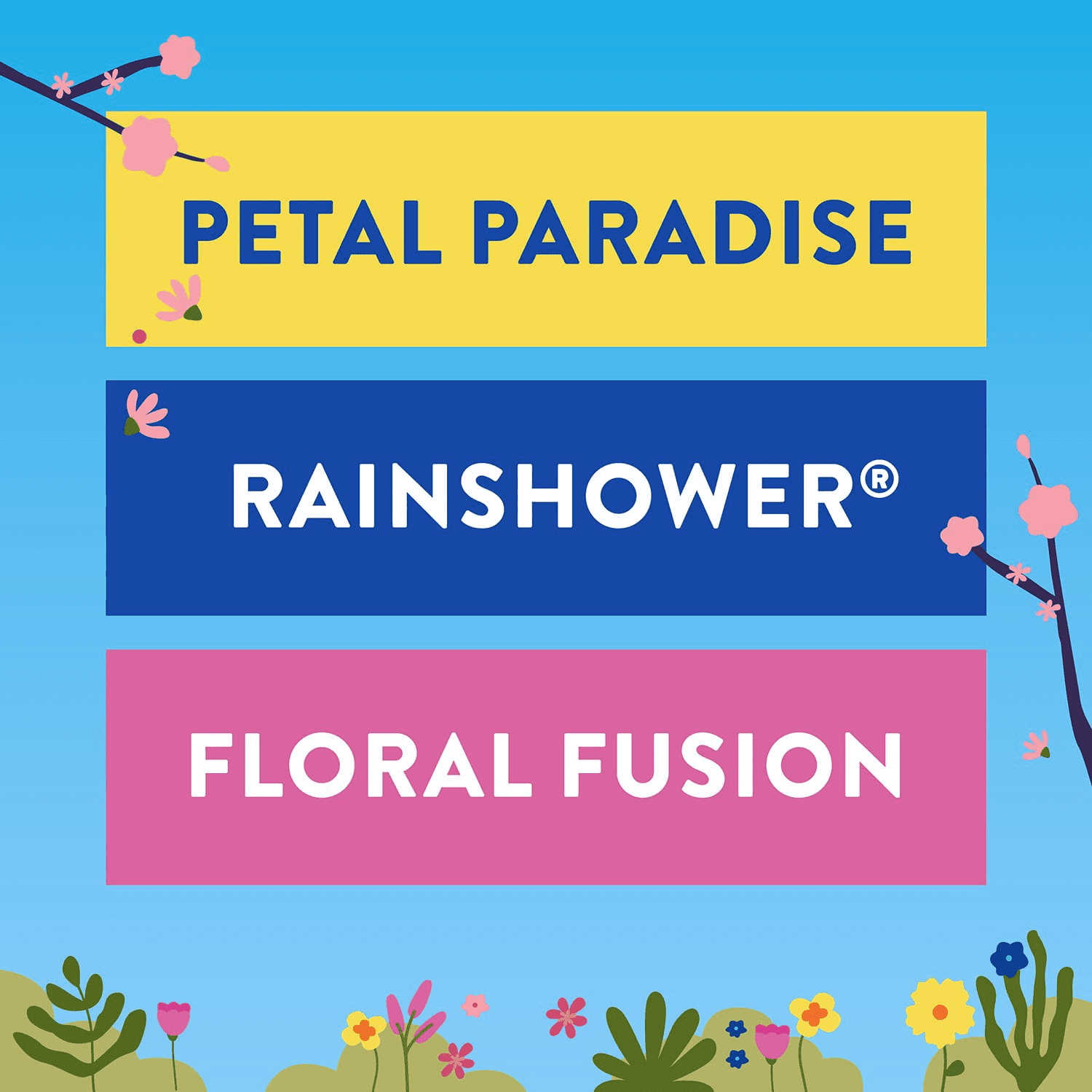 Scrubbing Bubbles Flowers & Showers - Bathroom Grime Fighter Spray, Rainshower, Petal Paradise, and Floral Fusion, 32 oz., 3 pk.