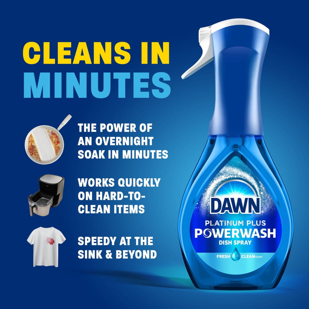 Dawn Powerwash Spray - Dish Soap, Dishwashing Liquid, Fresh, 1 Starter Kit, 16 Fl Oz