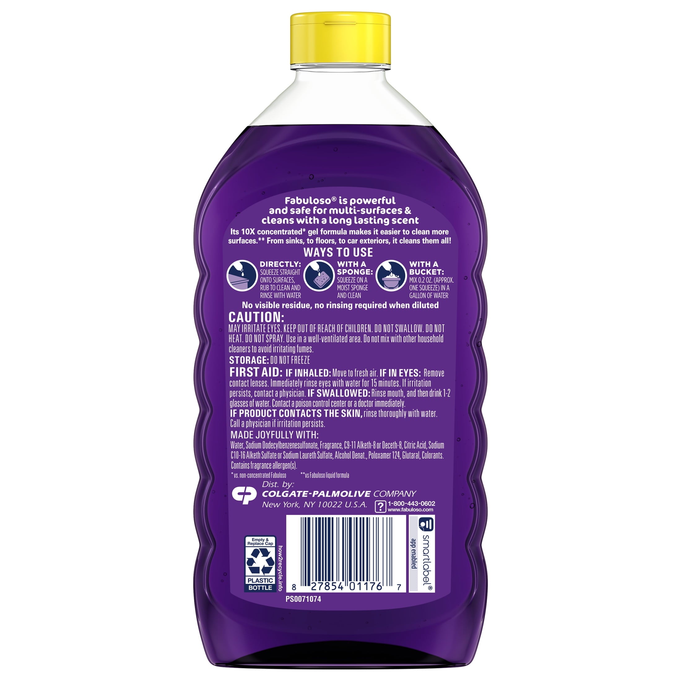 Fabuloso 10X Concentrated Gel - Multi-Purpose Cleaner, Toilet Cleaner, Floor Cleaner, Lavender Scent, 12 fl oz Bottle