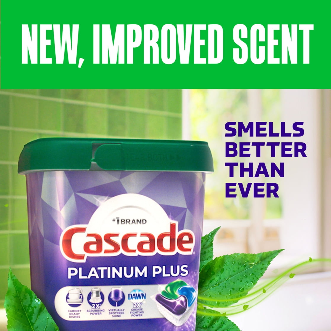 Cascade Platinum Plus Dishwasher Pods - Lemon, 19 Count
