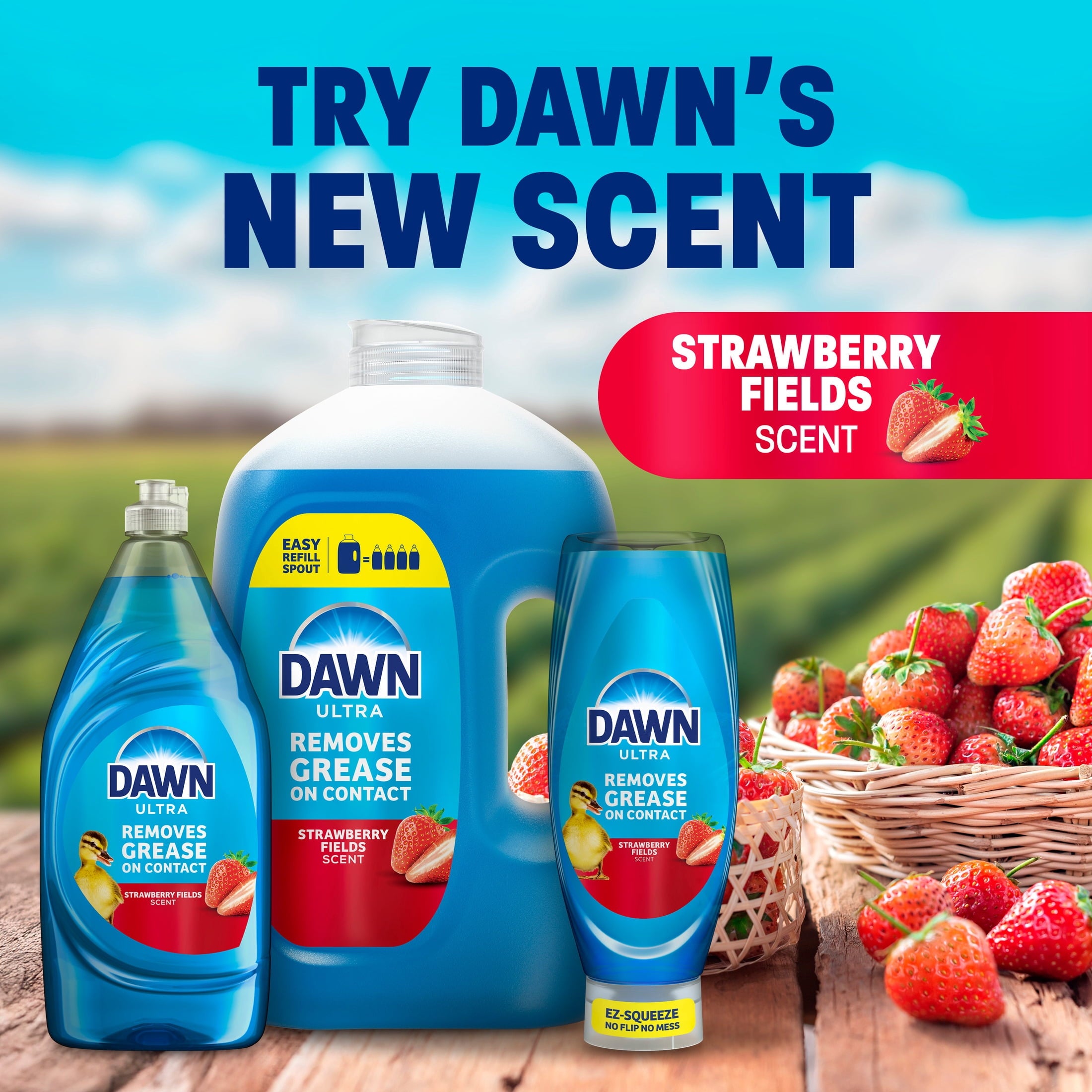 Dawn UltraEZ Squeeze Dish Soap Strawberry Fields - 14.7oz - 8-Pack