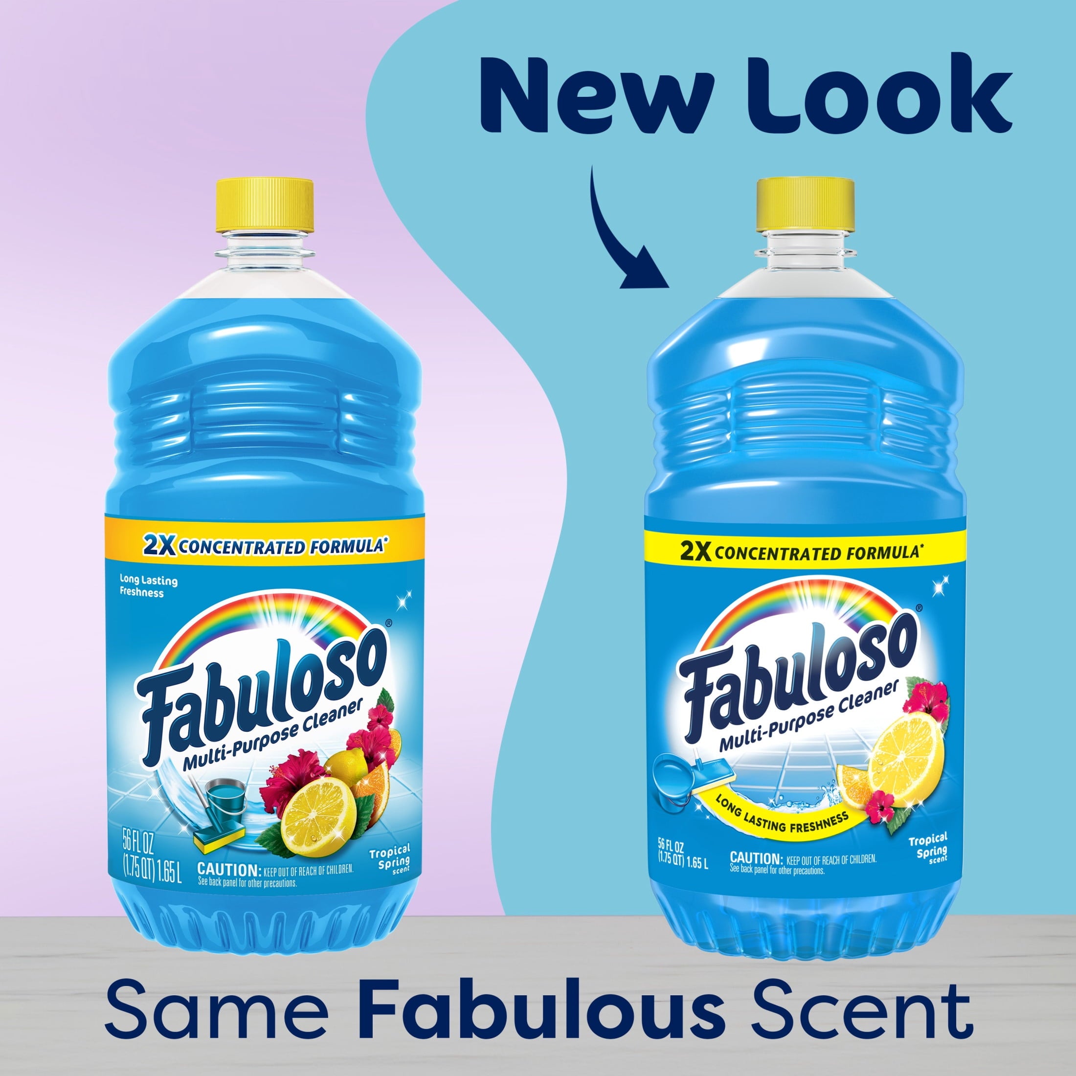 Fabuloso 2X Multi-Purpose Cleaner - No Rinse Floor Cleaner, Tropical Spring Scent, 56 fl oz