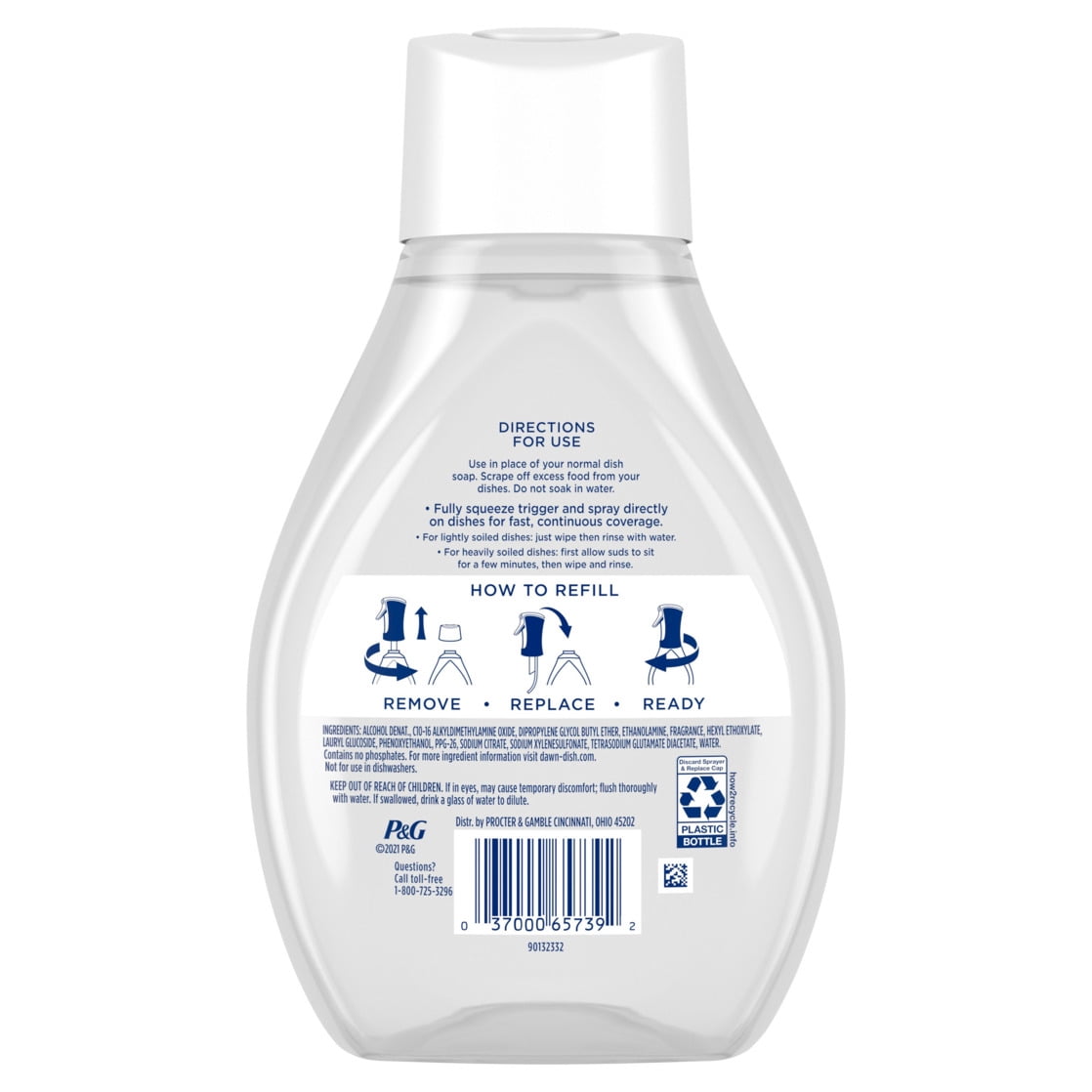 Dawn Powerwash Spray - Dish Soap, Dishwashing Liquid, Free & Clear, 1 Starter Kit, 16 Fl Oz - 6-Pack