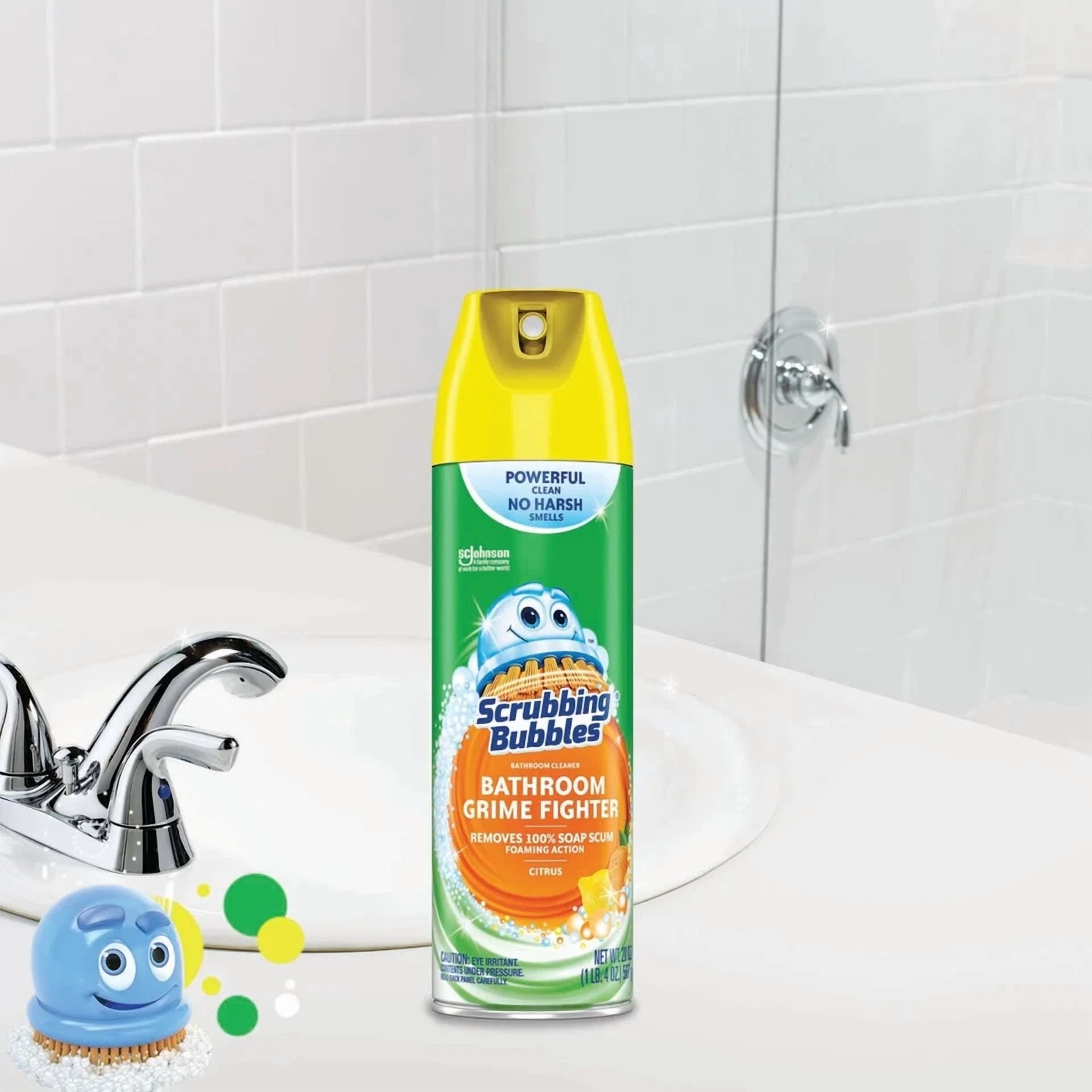FLINT - ?Scrubbing Bubbles Bathroom Grime Fighter Cleaner - Citrus, 20 Oz, 2 Count