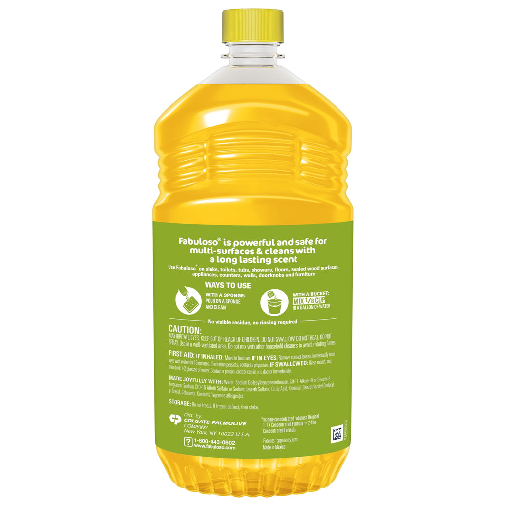 Fabuloso 2X Multi-Purpose Cleaner - No Rinse Floor Cleaner, Long-Lasting Freshness, Pineapple Scent, 56 fl oz