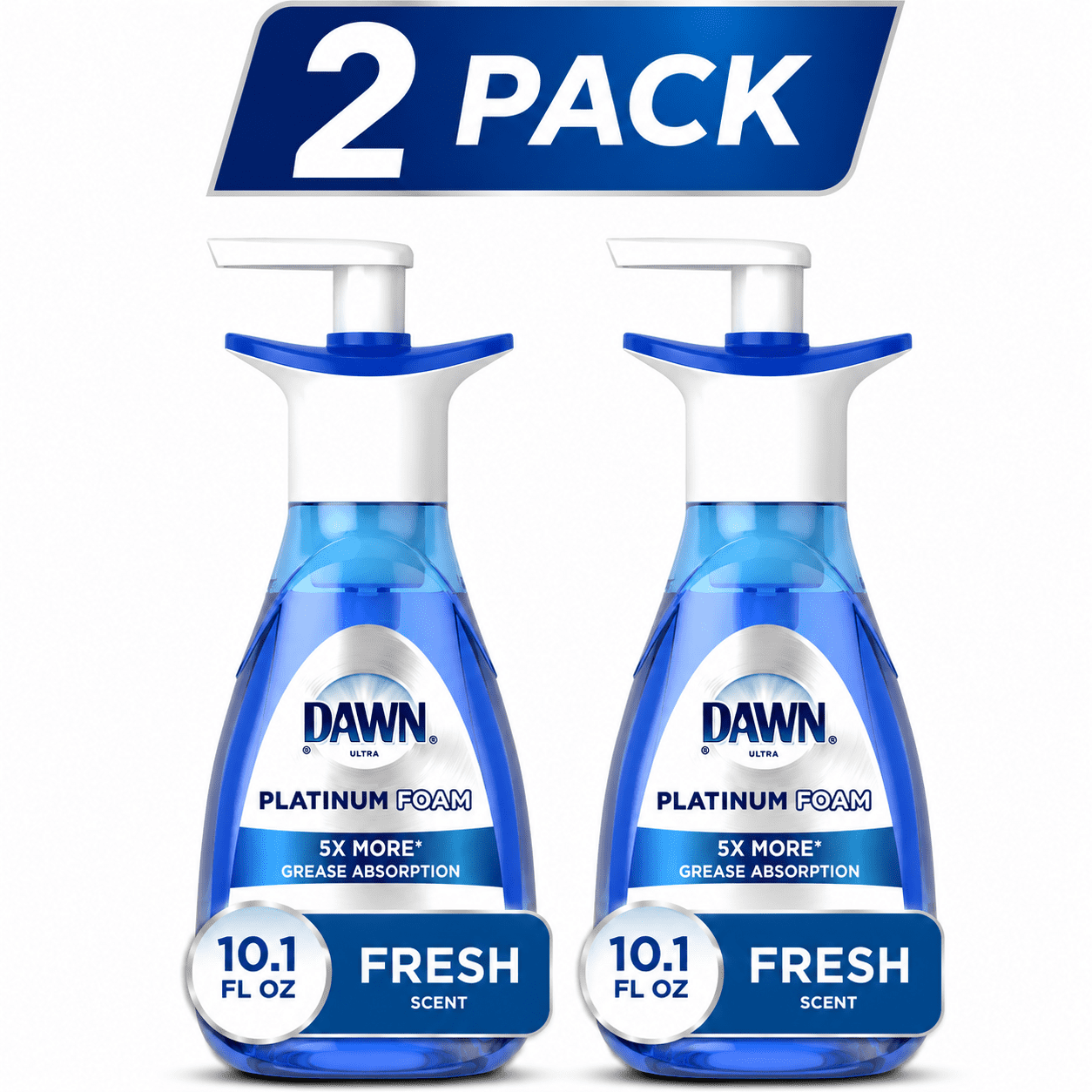 Dawn Platinum Dishwashing Foam - Fresh Rapids Scent - 10.1 fl oz (2 pack)