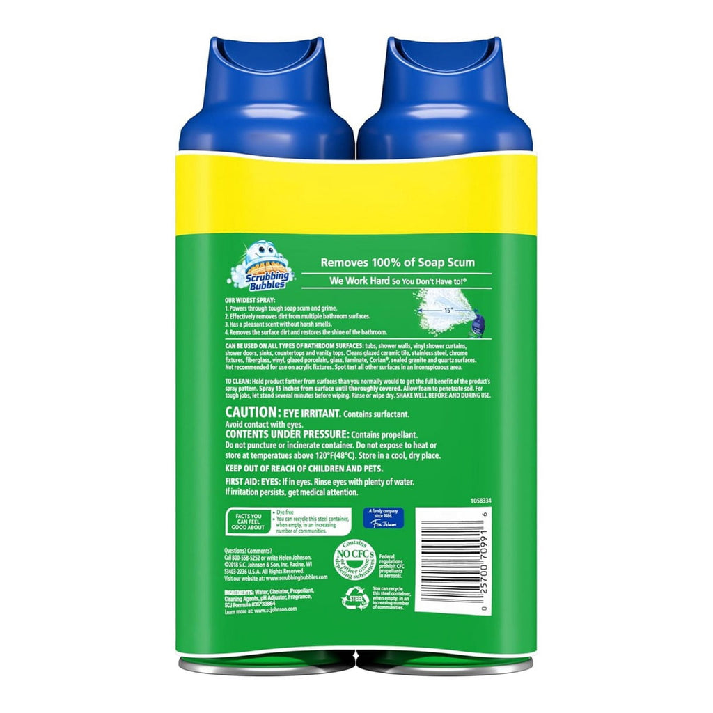 Scrubbing Bubbles Mega Bathroom Shower Cleaner Foam Disinfectant Spray Aerosol - 20oz