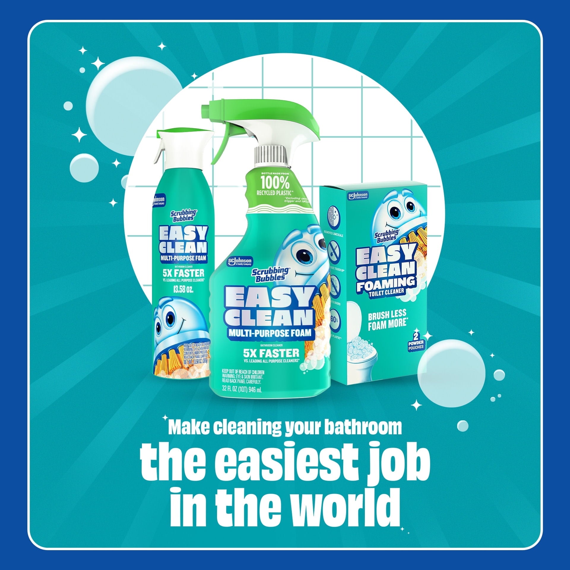 Scrubbing Bubbles Easy Clean Multi-Purpose Cleaner - Trigger Sprayer, 32 oz - 3 Pack