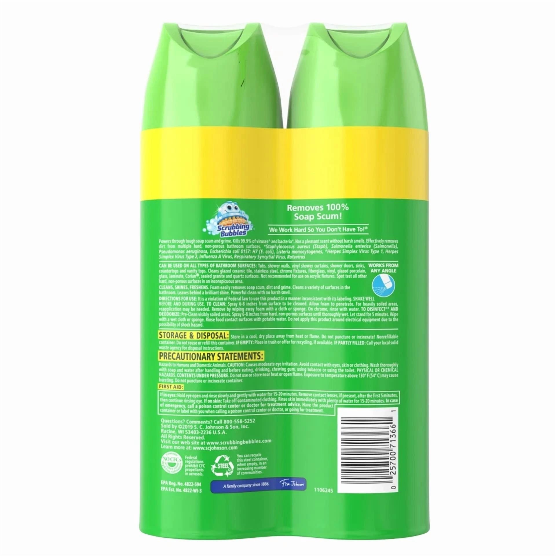 FLINT - ?Scrubbing Bubbles Bathroom Grime Fighter Cleaner - Citrus, 20 Oz, 2 Count