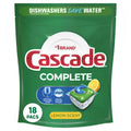 Cascade Complete ActionPacs Dishwasher Detergent - Lemon Scent, 18 Count