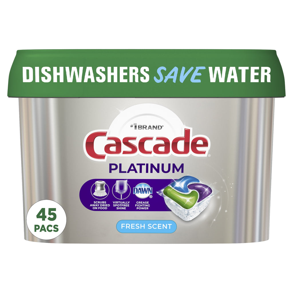Cascade Platinum Action Pacs - Dishwasher Detergent, Fresh, 45 Count