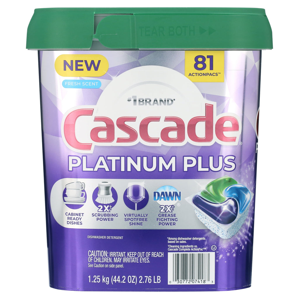 Cascade Platinum Plus ActionPacs Dishwasher Detergent Pods Fresh Scent (81 Count)