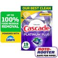 Cascade Platinum Plus Dishwasher Pods - Lemon, 19 Count