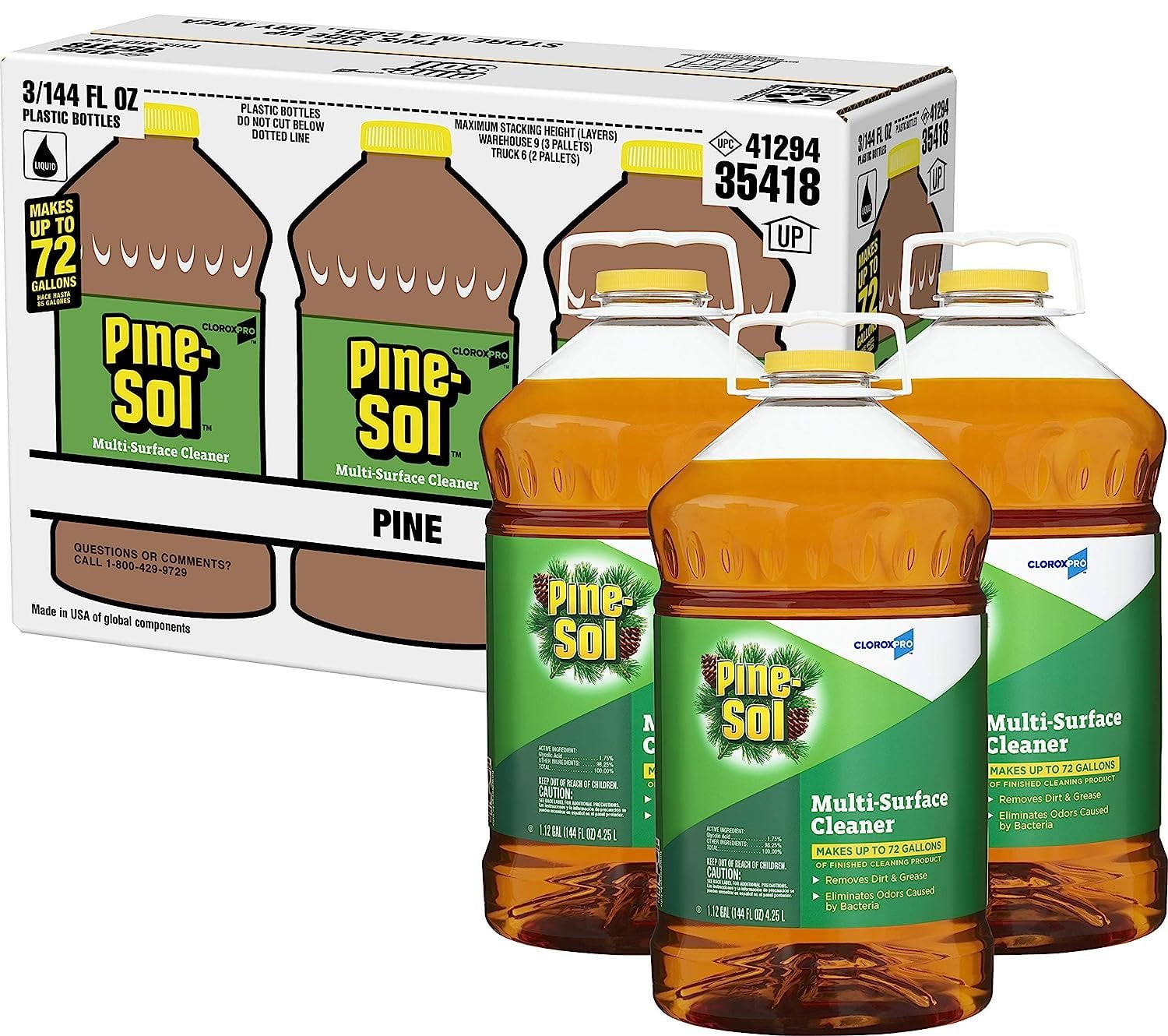 3-pack CloroxPro Pine-Sol Multi-Surface Cleaner Concentrate - Fresh Scent - 3 Pack - 144 Ounce — Household & Commercial Use, Effective Formula