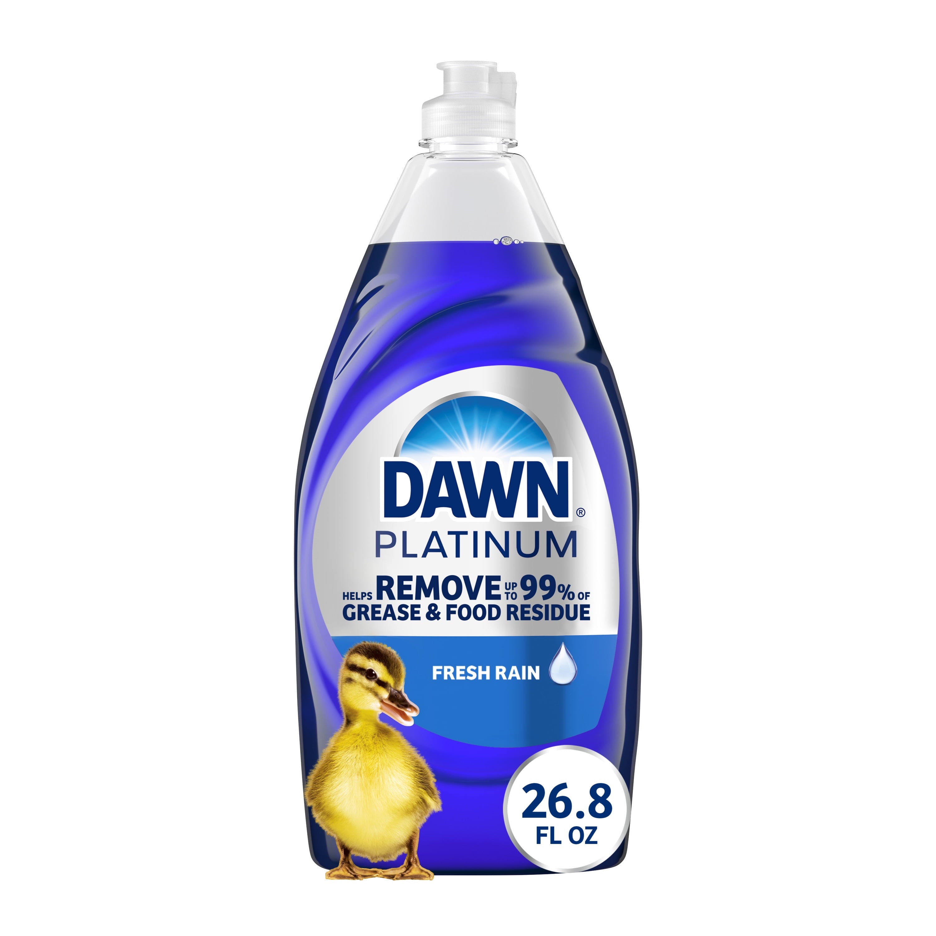 Dawn Platinum Liquid Dish Soap - Dishwashing Liquid, Grease Removal, Fresh Rain, 26.8oz