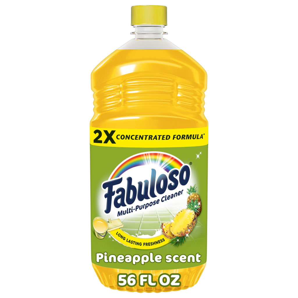 Fabuloso 2X Multi-Purpose Cleaner - No Rinse Floor Cleaner, Long-Lasting Freshness, Pineapple Scent, 56 fl oz