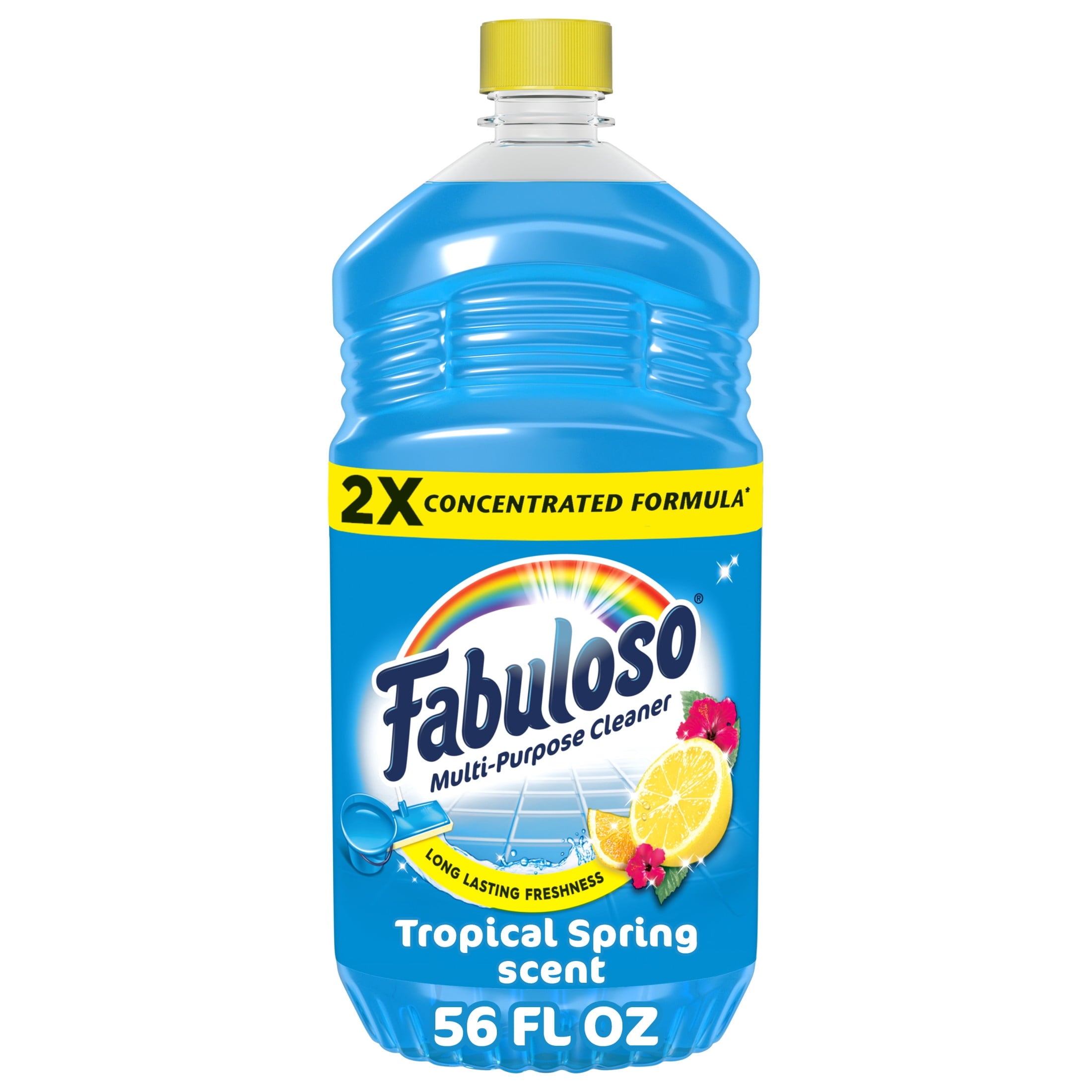 Fabuloso 2X Multi-Purpose Cleaner - No Rinse Floor Cleaner, Tropical Spring Scent, 56 fl oz