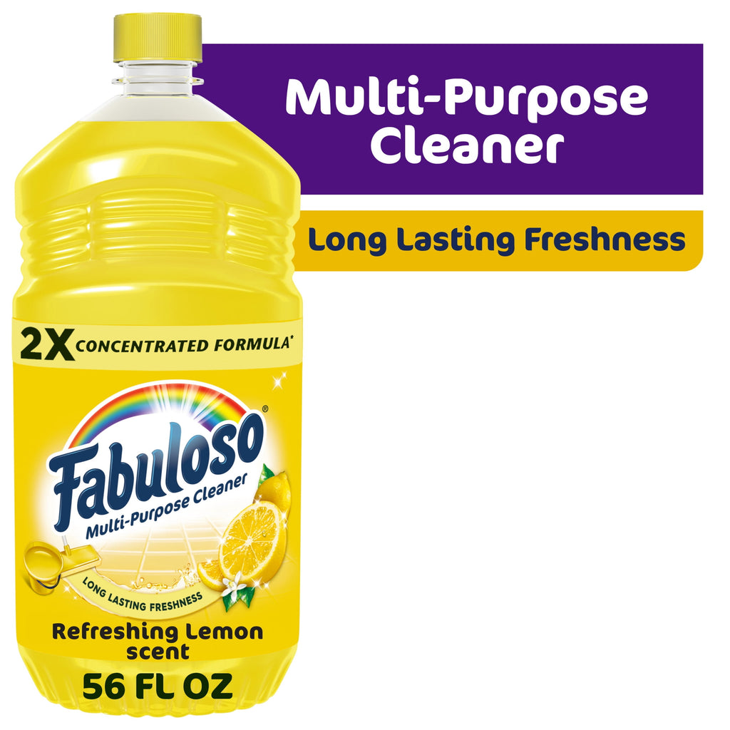 Fabuloso 2X Multi-Purpose Cleaner - No Rinse Floor Cleaner, Refreshing Lemon Scent, 56 fl oz