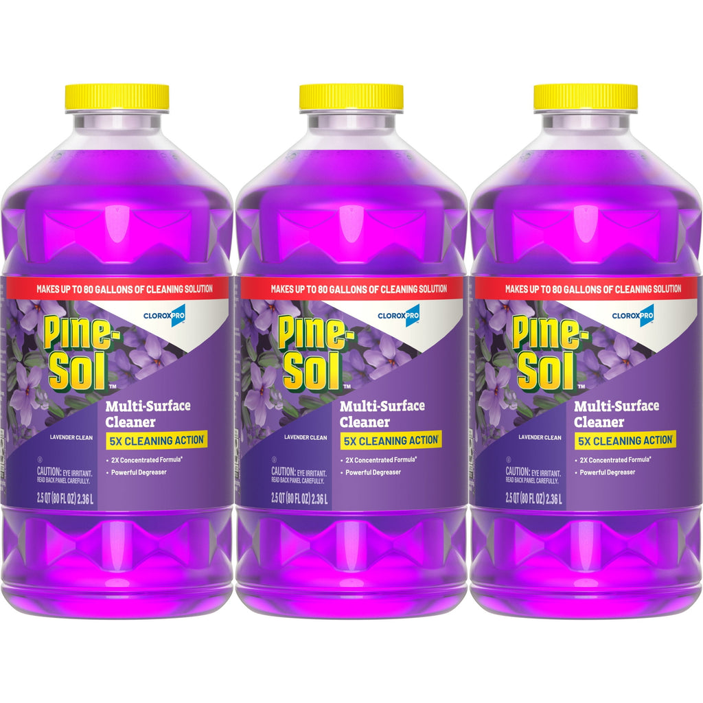 Pine-Sol Multi-Surface Cleaner - CloroxPro, All-Purpose Cleaner, Lavender Clean, 80 Fluid Ounces, Pack of 3 (60608)