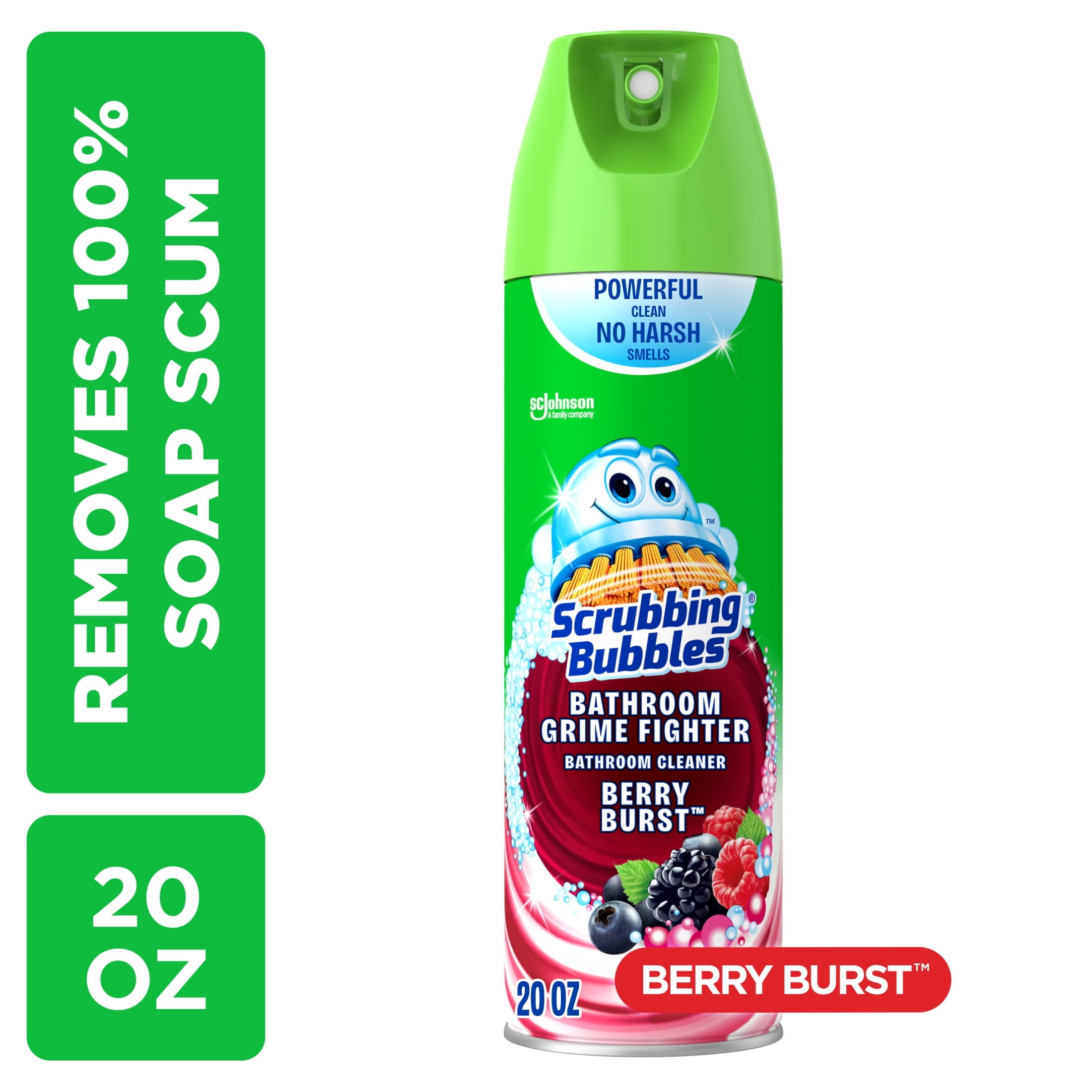 Scrubbing Bubbles Disinfectant Bathroom Shower & Tub Cleaner Grime Fighter Aerosol Spray - Berry Burst, 20oz