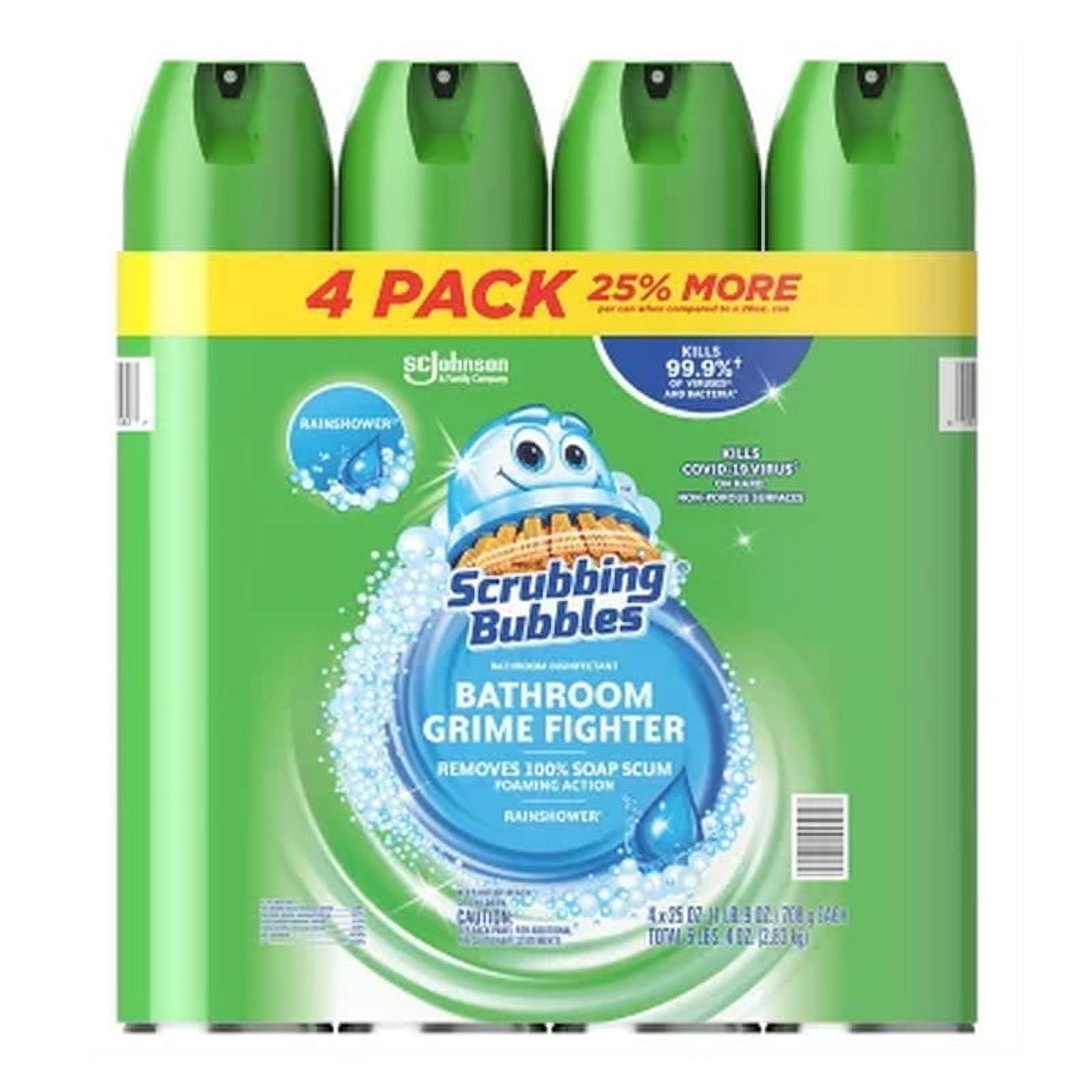 Scrubbing Bubbles Bathroom Cleaner - Rainshower, 4 Count., 100 Oz.