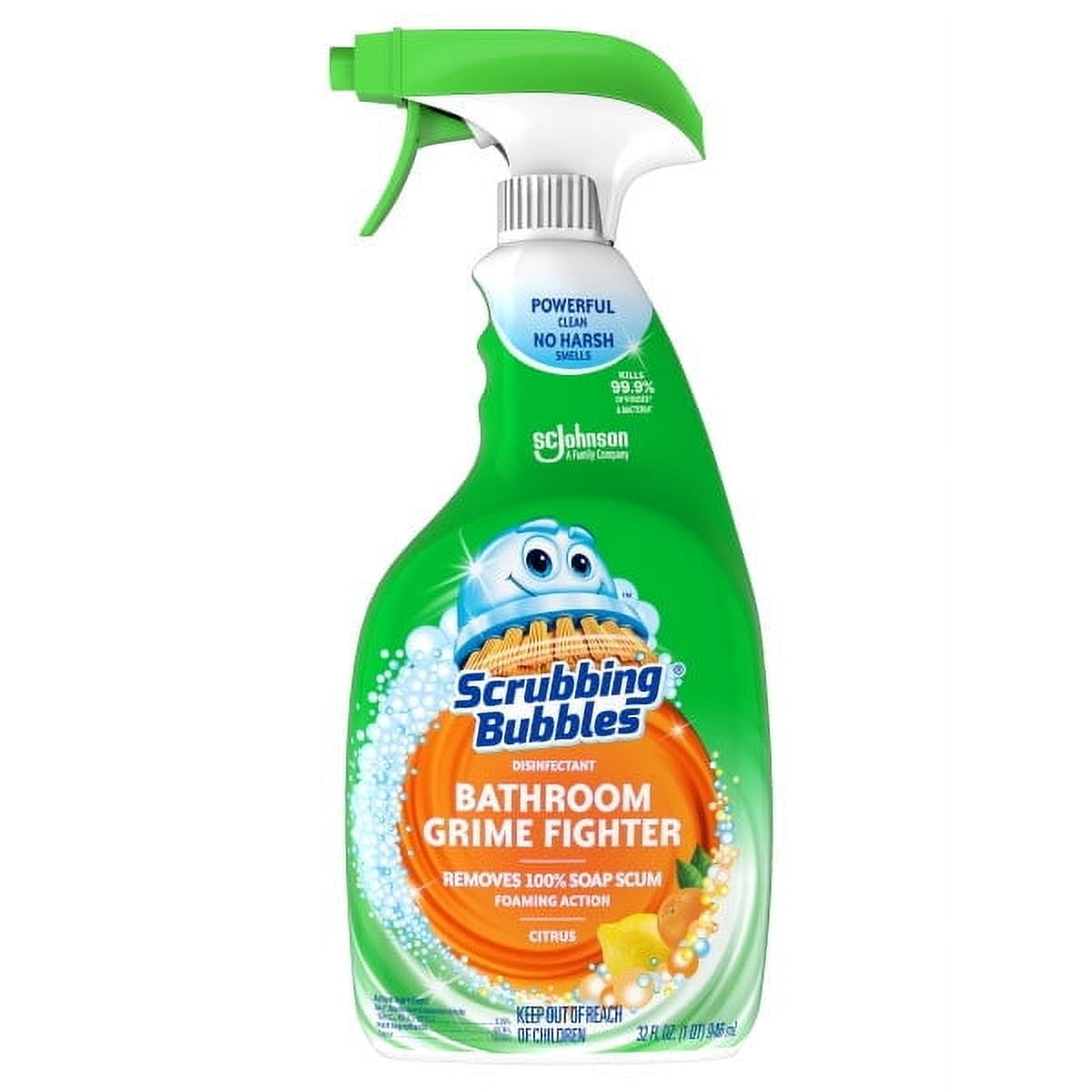 Scrubbing Bubbles Disinfectant Bathroom Grime Fighter Spray - Citrus, 32 fl oz, Pack of 6