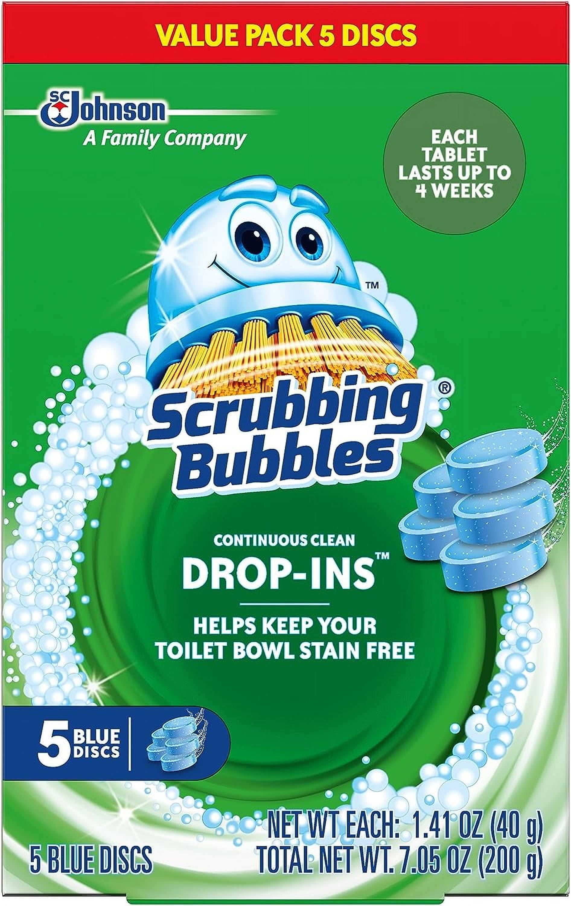Scrubbing Bubbles Drop-Ins Toilet Cleaning Tablets - Toilet Bowl Stain Remover, 5 Count