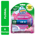 Scrubbing Bubbles Fresh Gel Toilet Cleaning Stamp - Floral Fusion, Dispenser with 6 Gel Stamps, 1.34 oz