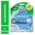 Scrubbing Bubbles Automatic Toilet Bowl Cleaner - Fresh Gel Cleaning Stamp, Rainshower, Dispenser & 6 Gel Stamps