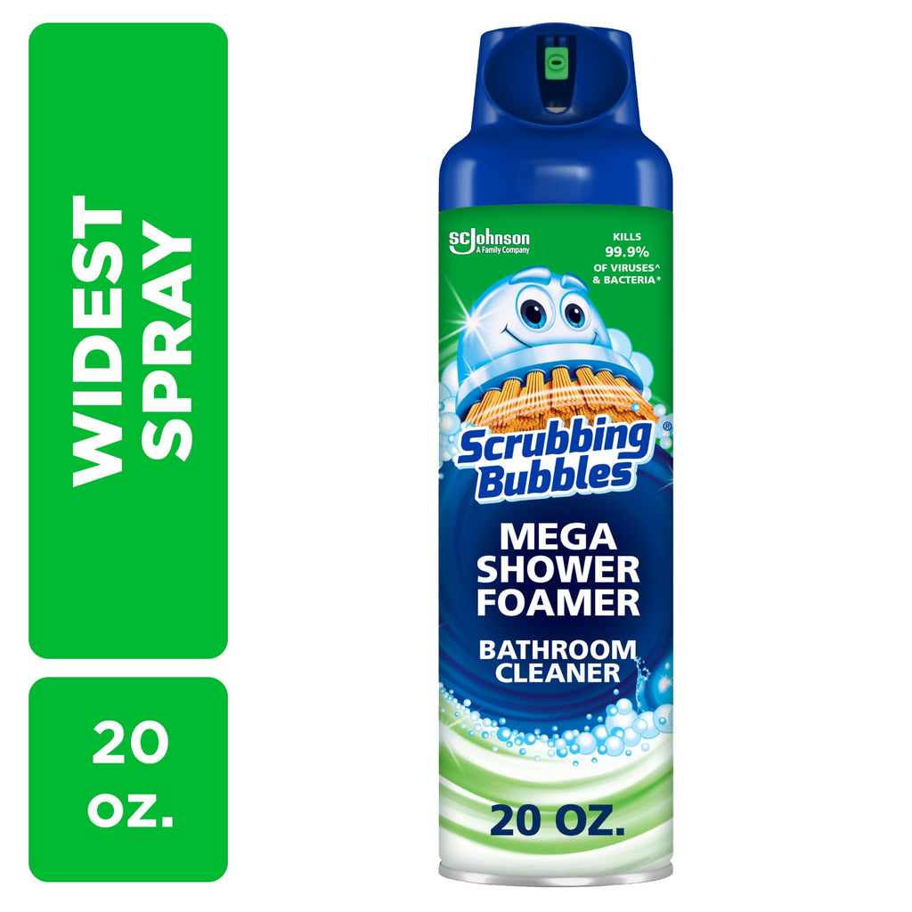 Scrubbing Bubbles Mega Shower Foamer Aerosol - Tough Foaming Bathroom, Tile, Shower & Tub Disinfectant Cleaner, Rainshower, 20 oz