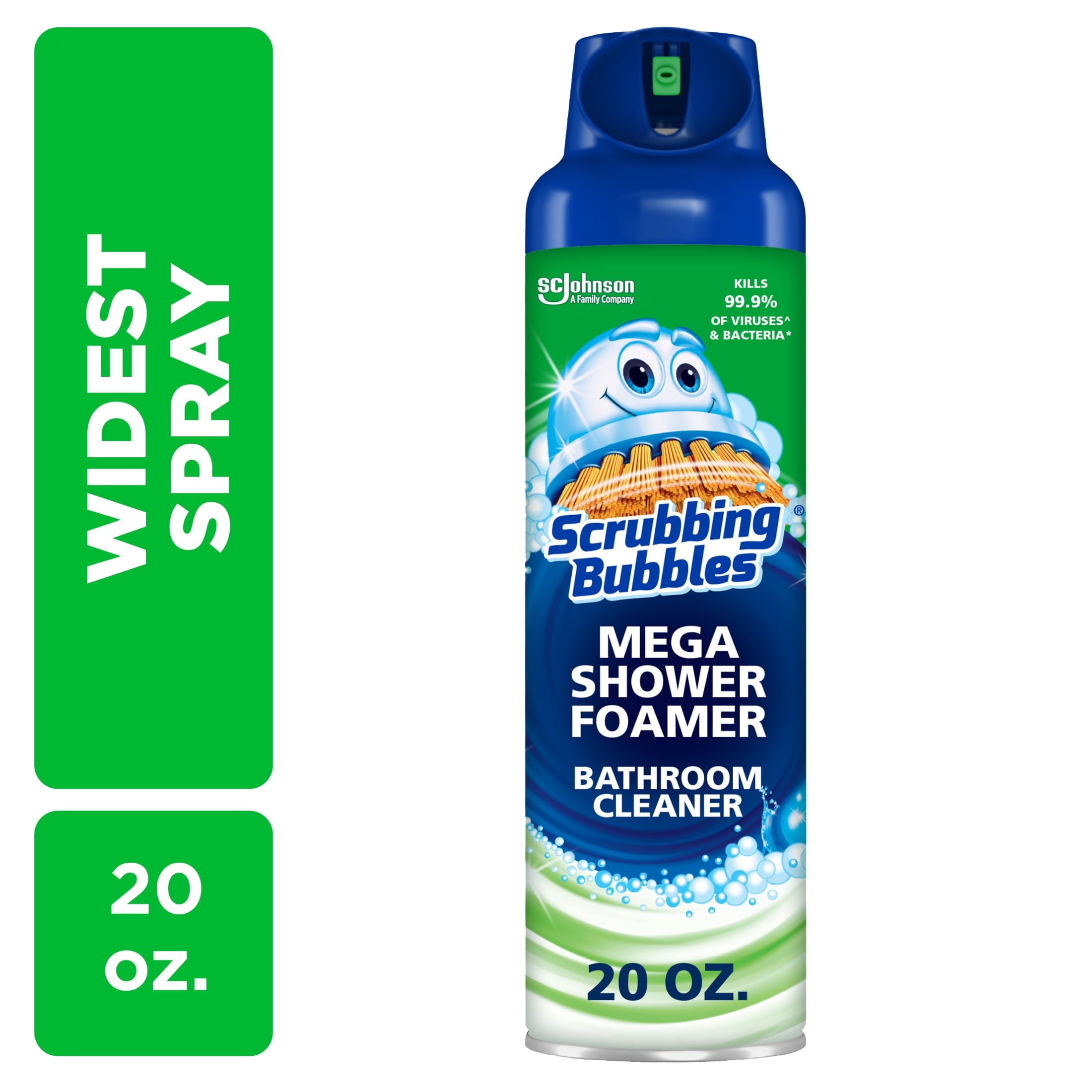 Scrubbing Bubbles Mega Shower Foamer Aerosol - Tough Foaming Bathroom, Tile, Shower & Tub Disinfectant Cleaner, Rainshower, 20 oz