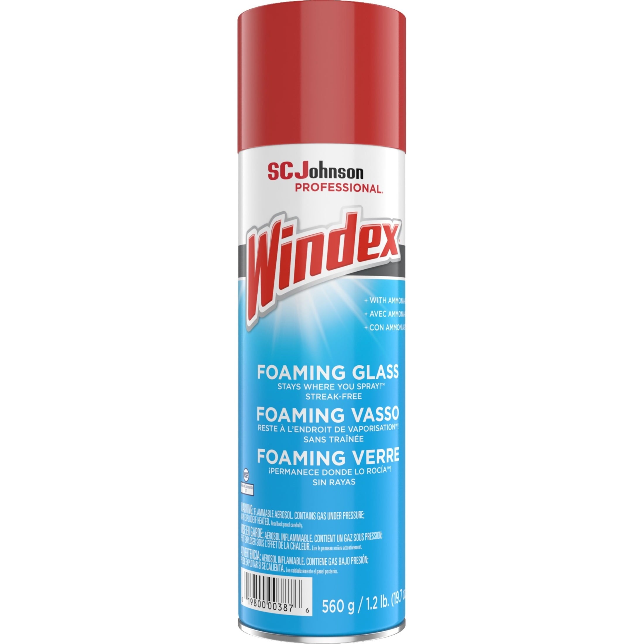 Windex Foaming Glass and Window Cleaner - Removes Fingerprints, Smudges, and Smears, 560g