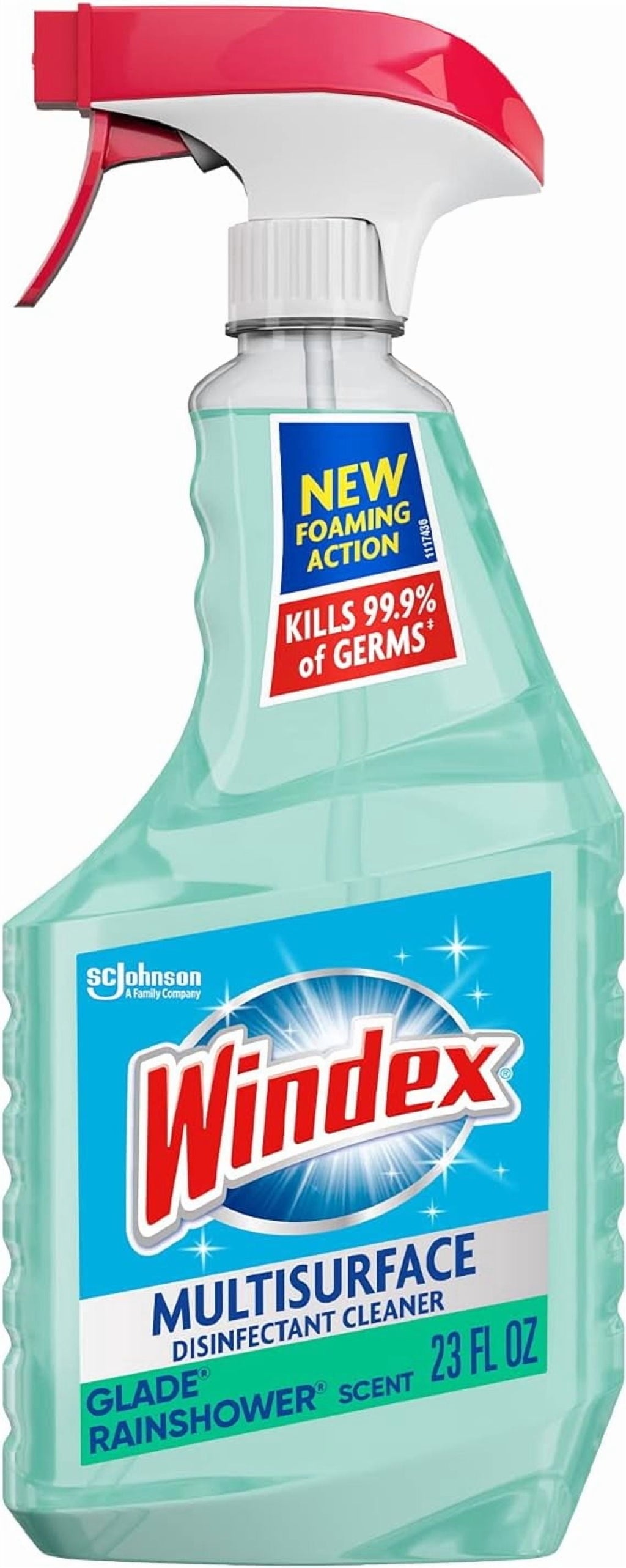 Windex Disinfectant Cleaner Multi-Surface with Glade Rainshower - Spray Bottle, 23 fl oz