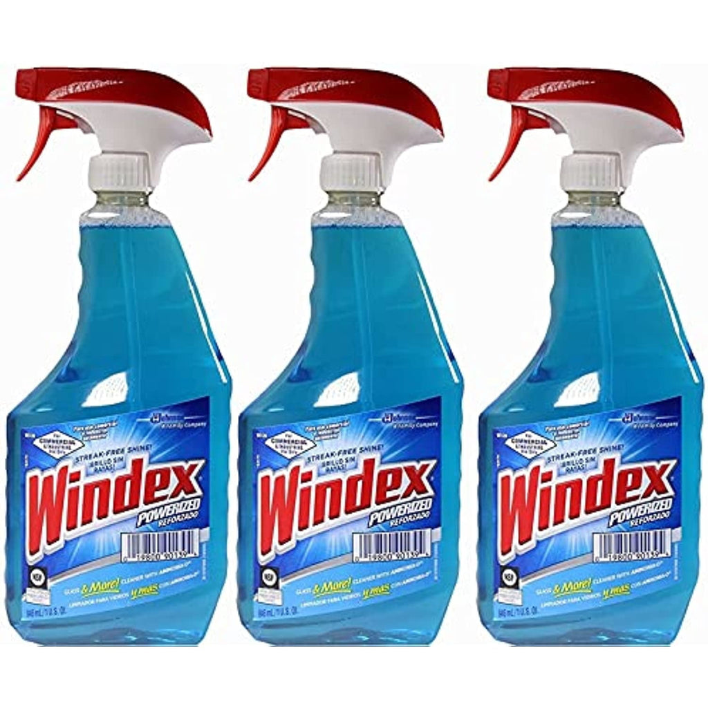 Windex Powerized Glass Cleaner With Ammonia-D - 32 Oz. Trigger Spray Bottle (Pack Of 3)