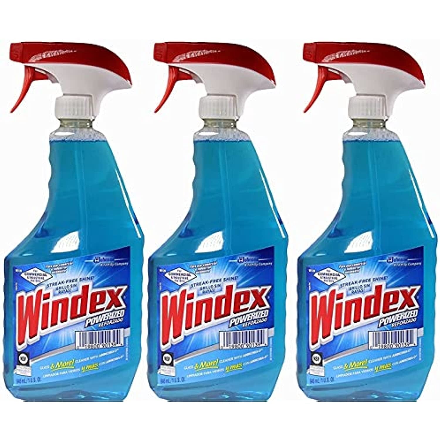 Windex Powerized Glass Cleaner With Ammonia-D - 32 Oz. Trigger Spray Bottle (Pack Of 3)