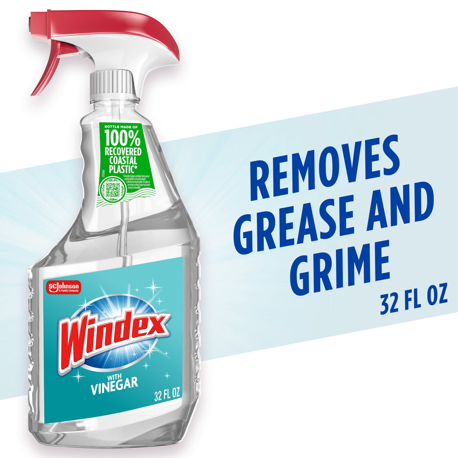 Windex with Vinegar Glass - Window, Mirror, and Glass Stove Top Cleaner, Spray Bottle, 32 fl oz