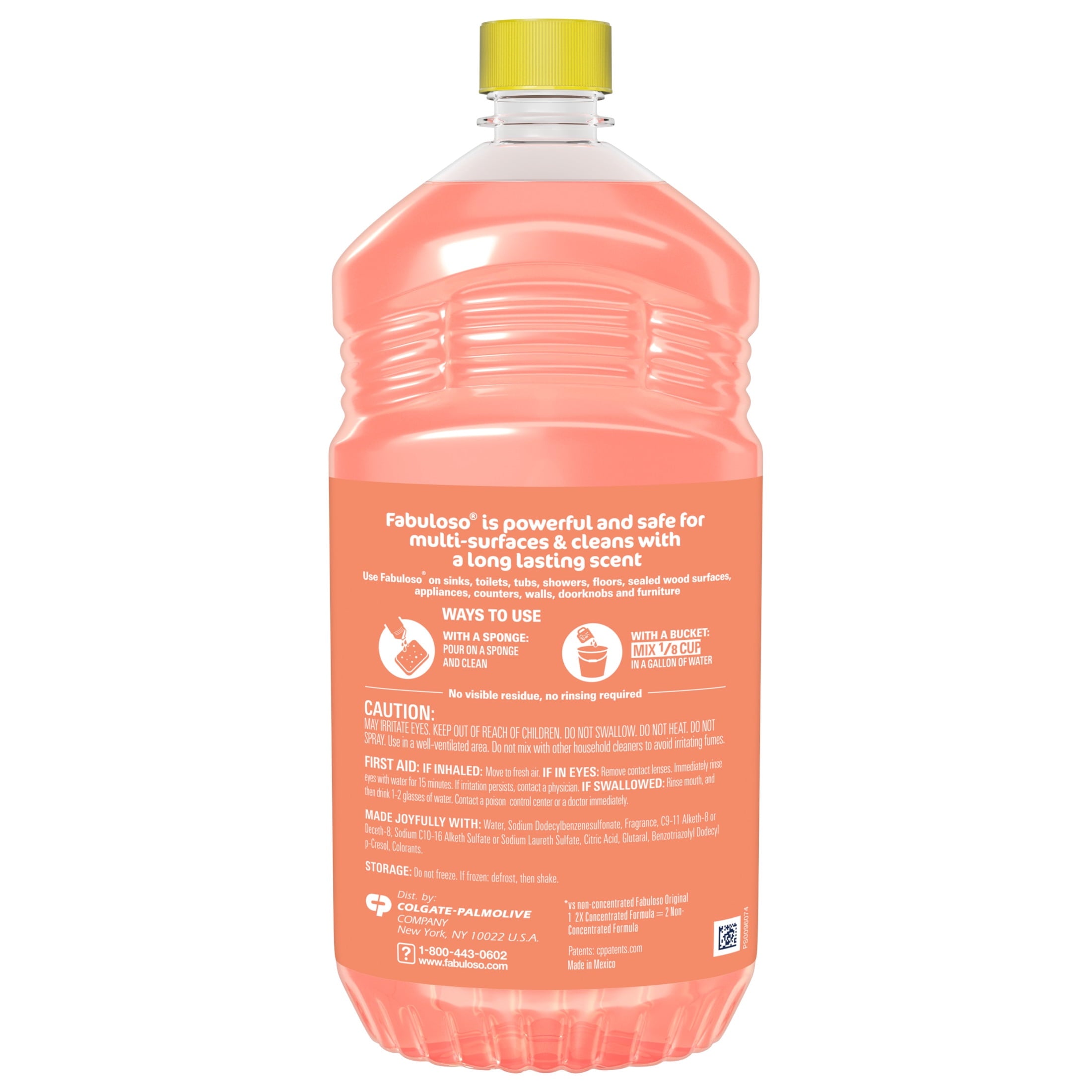 Fabuloso 2X Multi-Purpose Cleaner - No Rinse Floor Cleaner, Peach Scent, 56 fl oz