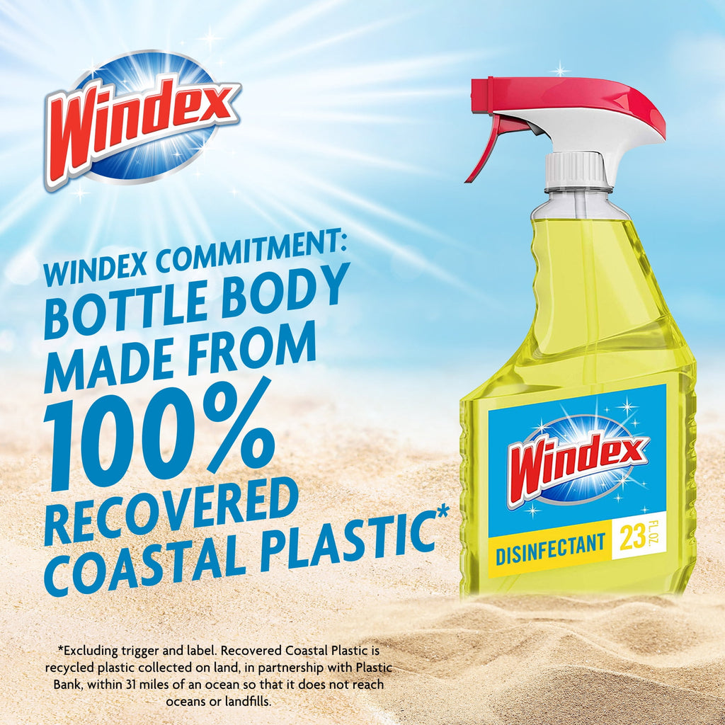 Windex Multi-Surface - Disinfectant, and All-Purpose Cleaner, Spray Bottle, Citrus Scent, 32 fl oz