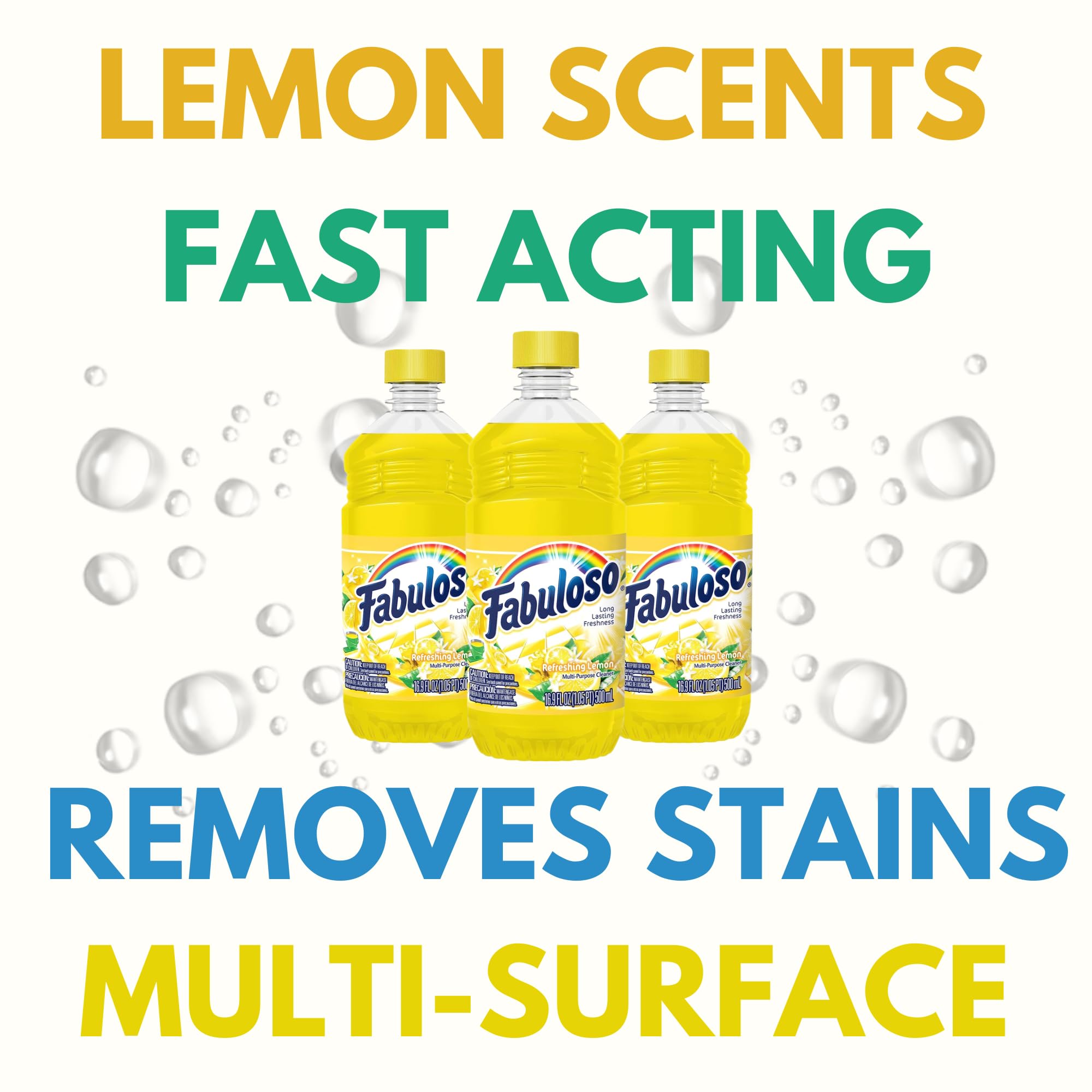 Fabuloso All-Purpose Cleaner Lemon - Fabuloso Floor Cleaner, Multi-Purpose Cleaner (Pack of 3)