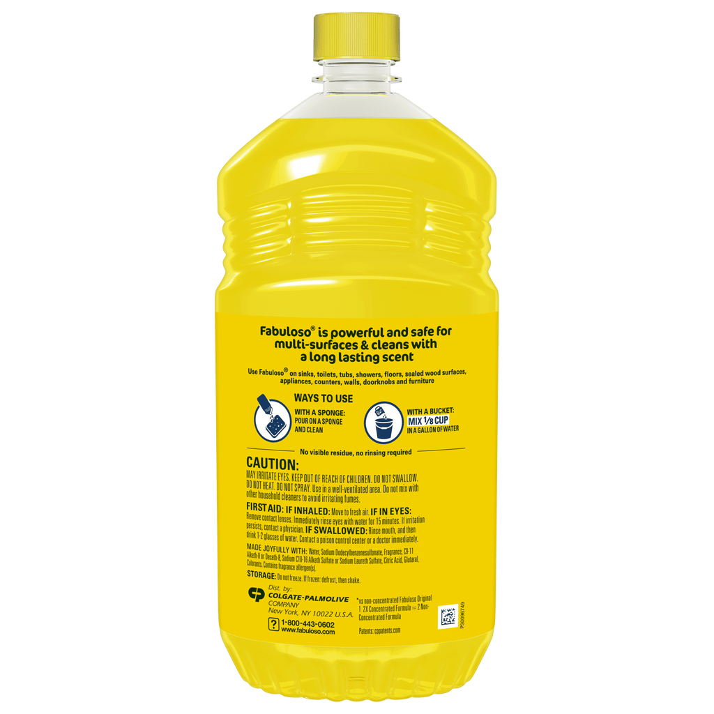 Fabuloso 2X Multi-Purpose Cleaner - No Rinse Floor Cleaner, Refreshing Lemon Scent, 56 fl oz