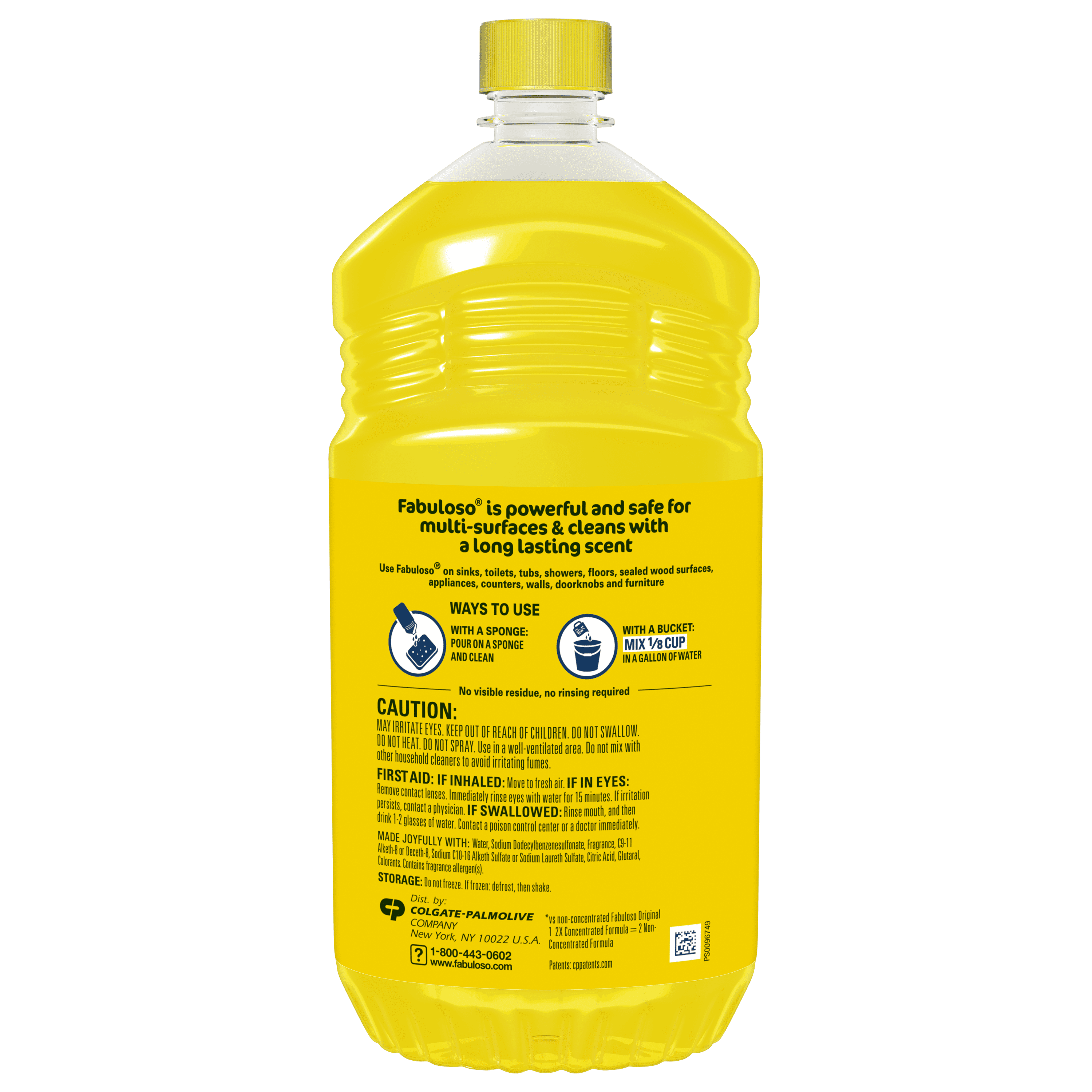 Fabuloso 2X Multi-Purpose Cleaner - No Rinse Floor Cleaner, Refreshing Lemon Scent, 56 fl oz