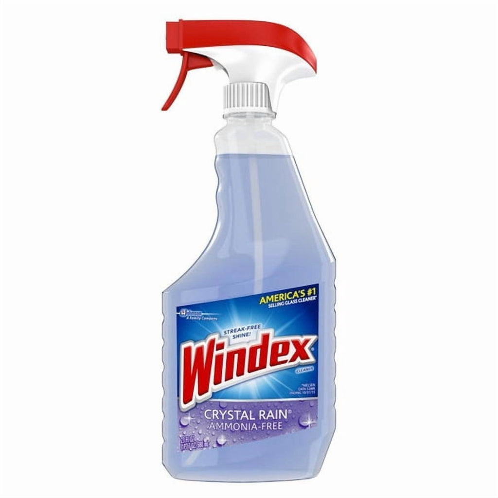 Windex Crystal Rain Glass Cleaner - Ammonia-Free Streak-Free Spray Cleaner, 23 fl oz Trigger Bottles, Pack of 4