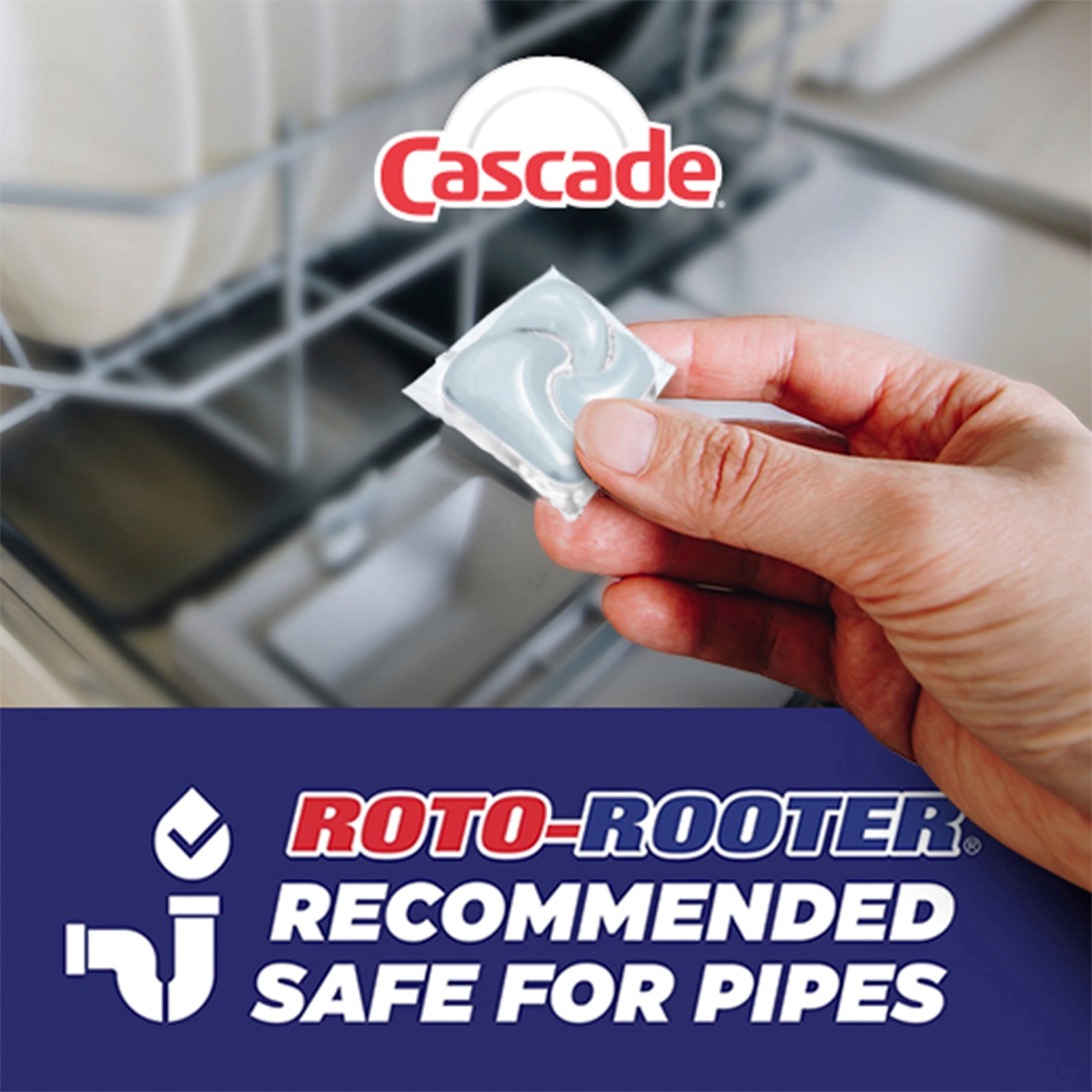 Cascade Free & Clear Dishwasher Pods - Dish Detergent Soap, Unscented, 19 Count