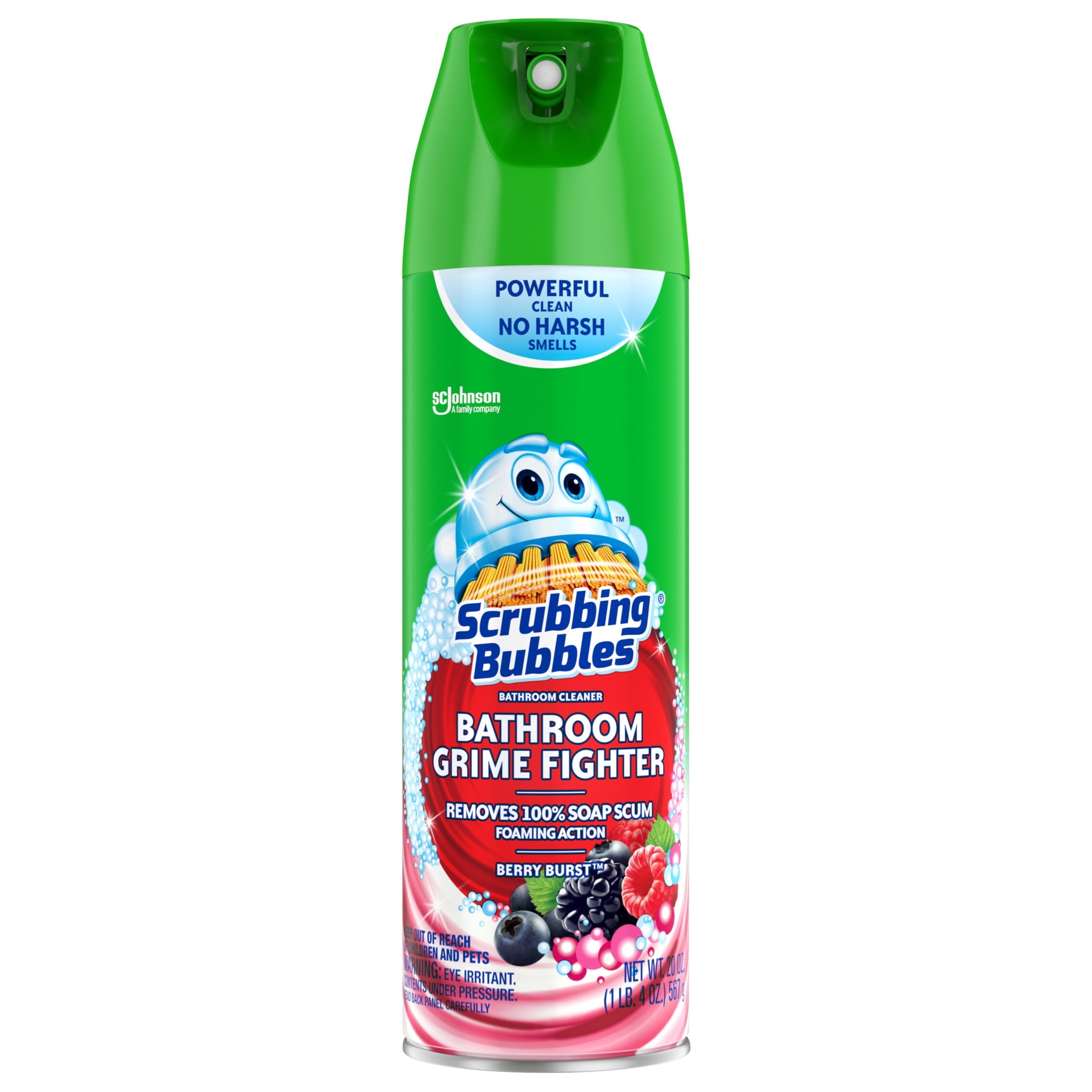 Scrubbing Bubbles Disinfectant Bathroom Shower & Tub Cleaner Grime Fighter Aerosol Spray - Berry Burst, 20oz