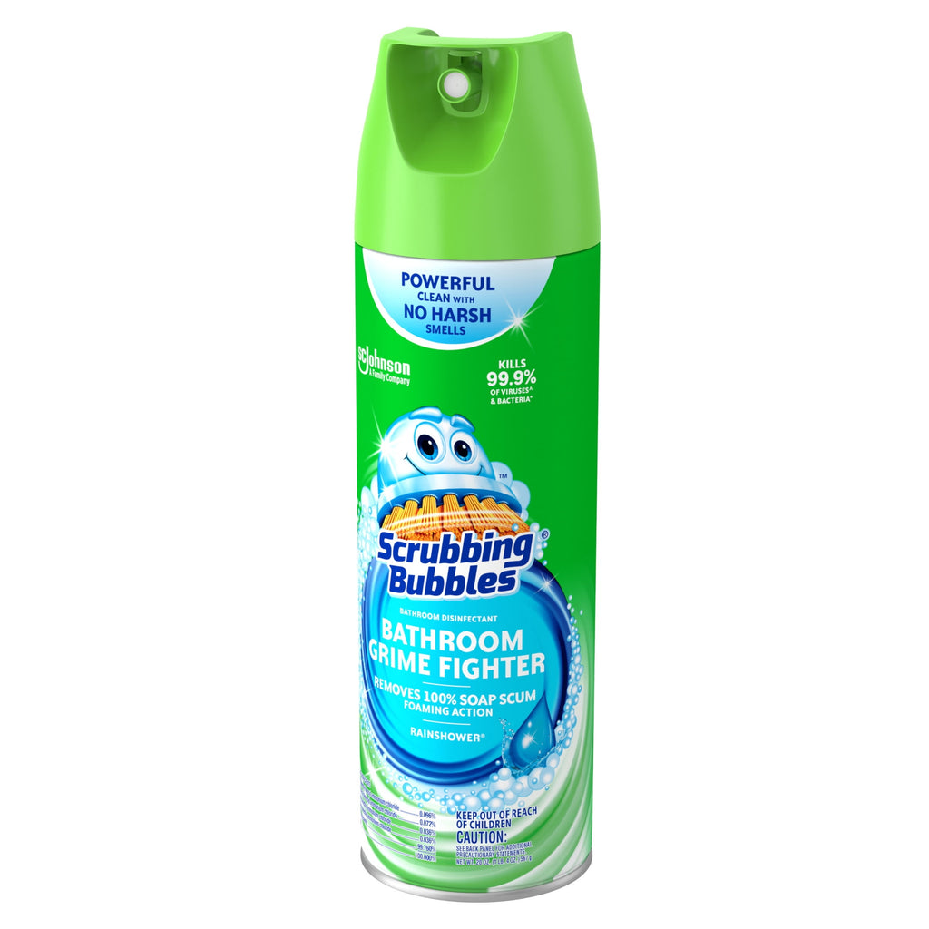 Scrubbing Bubbles Disinfectant Bathroom Shower & Tub Cleaner Grime Fighter Aerosol Spray - Rainshower, 20 oz