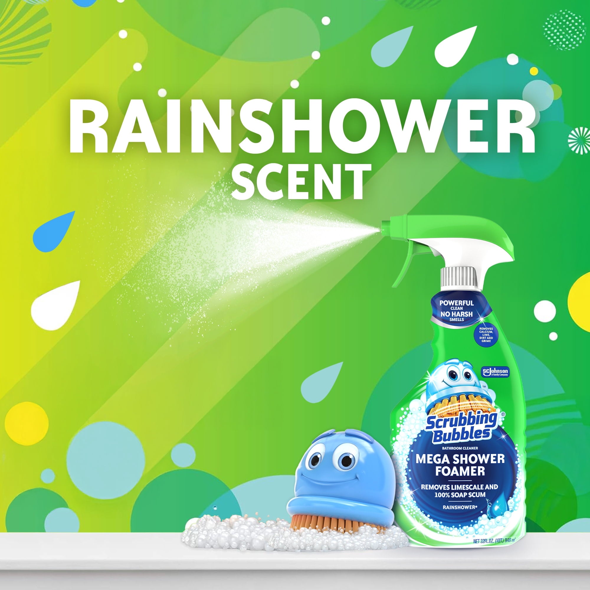 Scrubbing Bubbles Bathroom Shower & Tub Cleaner Mega Shower Foamer Spray - Rainshower, 32 oz