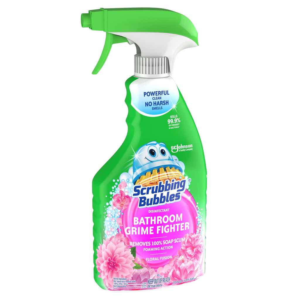 Scrubbing Bubbles Disinfectant Bathroom Shower & Tub Cleaner Grime Fighter Spray - Floral Fusion, 32 oz