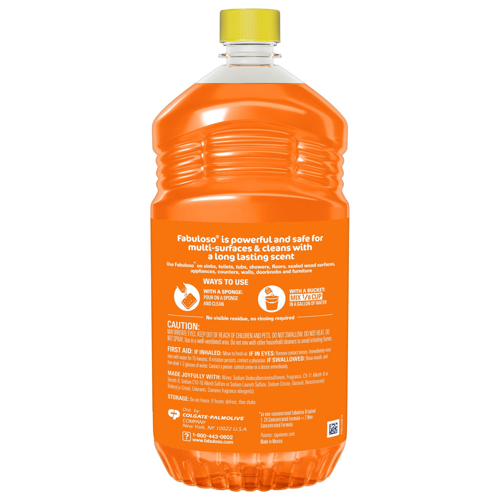 Fabuloso 2X Multi-Purpose Cleaner - No Rinse Floor Cleaner, Tangerine Scent, 56 fl oz